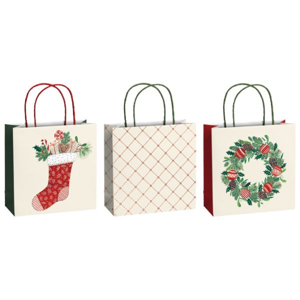 Vrećice ukrasne 20x20x8cm novogodišnje Stewo 5123 99 sortirano
