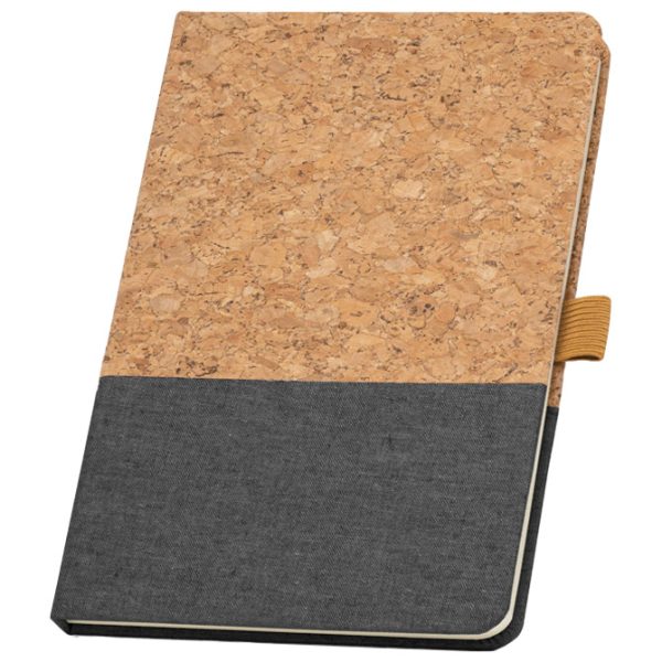 Notes A5 crte 96L šamoa crte pluto i tkanina Stricker KLEE 93277133 tamo sivi - Slika 2