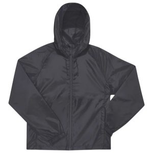 Vjetrovka s kapuljačom zip unisex B&C # Reset Lined Windbreaker tamno siva