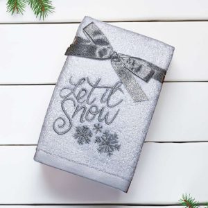 OLIMA CHRISTMAS TOWEL - LET IT SNOW FLAKES