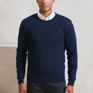 MEN'S CREW NECK COTTON RICH KNITTED SWEATER