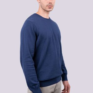 MEN’S CREW NECK FINE GAUGE COTTON PULLOVER