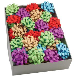 Mašna ukrasna samoljepljiva 80mm Poly Glitter popart Prasent 18540-199 sort