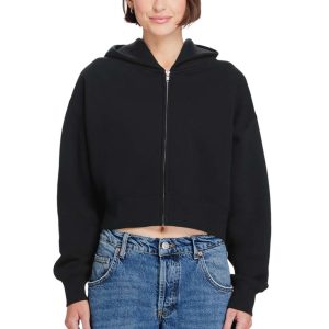 WOMENS RELAXED CROP ZIP